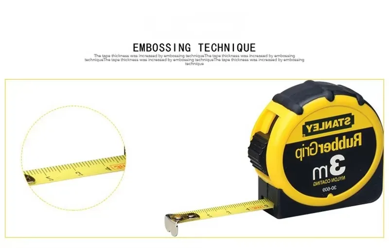 Stanley Metrisches Maßband mit Nylonbeschichtung, 3/5/8 Meter, flexibles Edelstahl-Messwerkzeug für präzise Markierungen in der Tischlerei – Detail 9