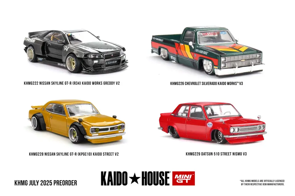 Kaido House + MINIGT Nissan Skyline GT-R (R34)Datsun 510 Street