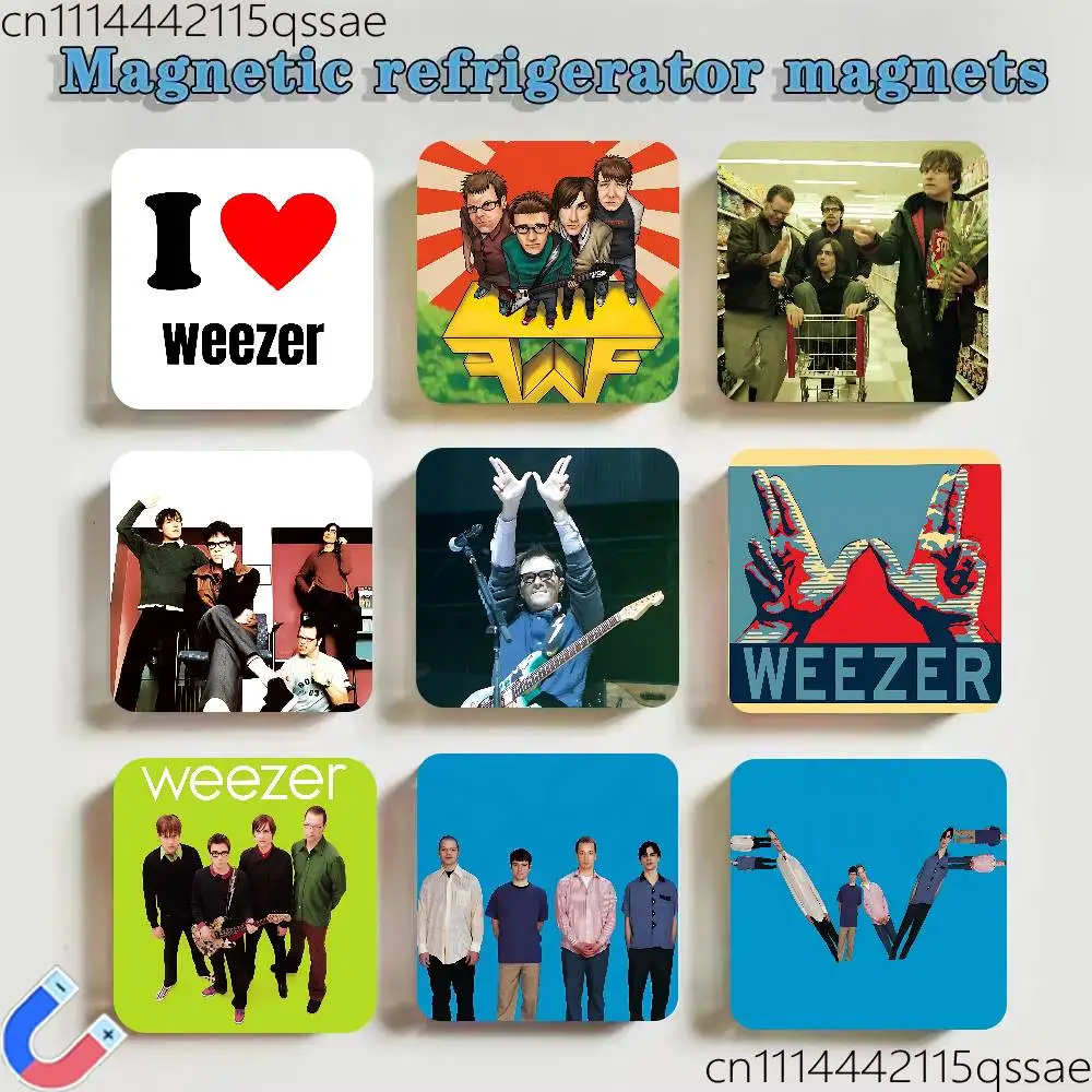 Band W-Weezer Refrigerator Magnet Creative Kitchen Home Decoration Soft Magnetic Decor Festival Gifts Multi Scene Use