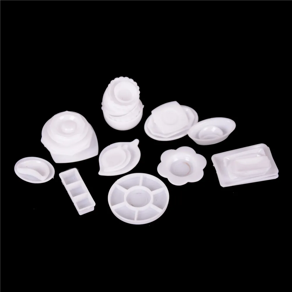 1Set Puppenhaus Miniatur Platte Tasse Schüssel Schüssel Geschirr Modell Puppenhaus Küche Wohnzimmer Spielzeug Zubehör