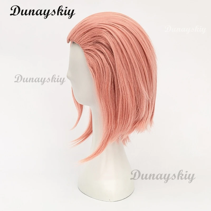 جوجو سوجيموتو ريمي شعر مستعار تأثيري قصير ألياف مقاومة للحرارة الشعر الاصطناعية + عقال أصفر + غطاء شعر مستعار مخصص