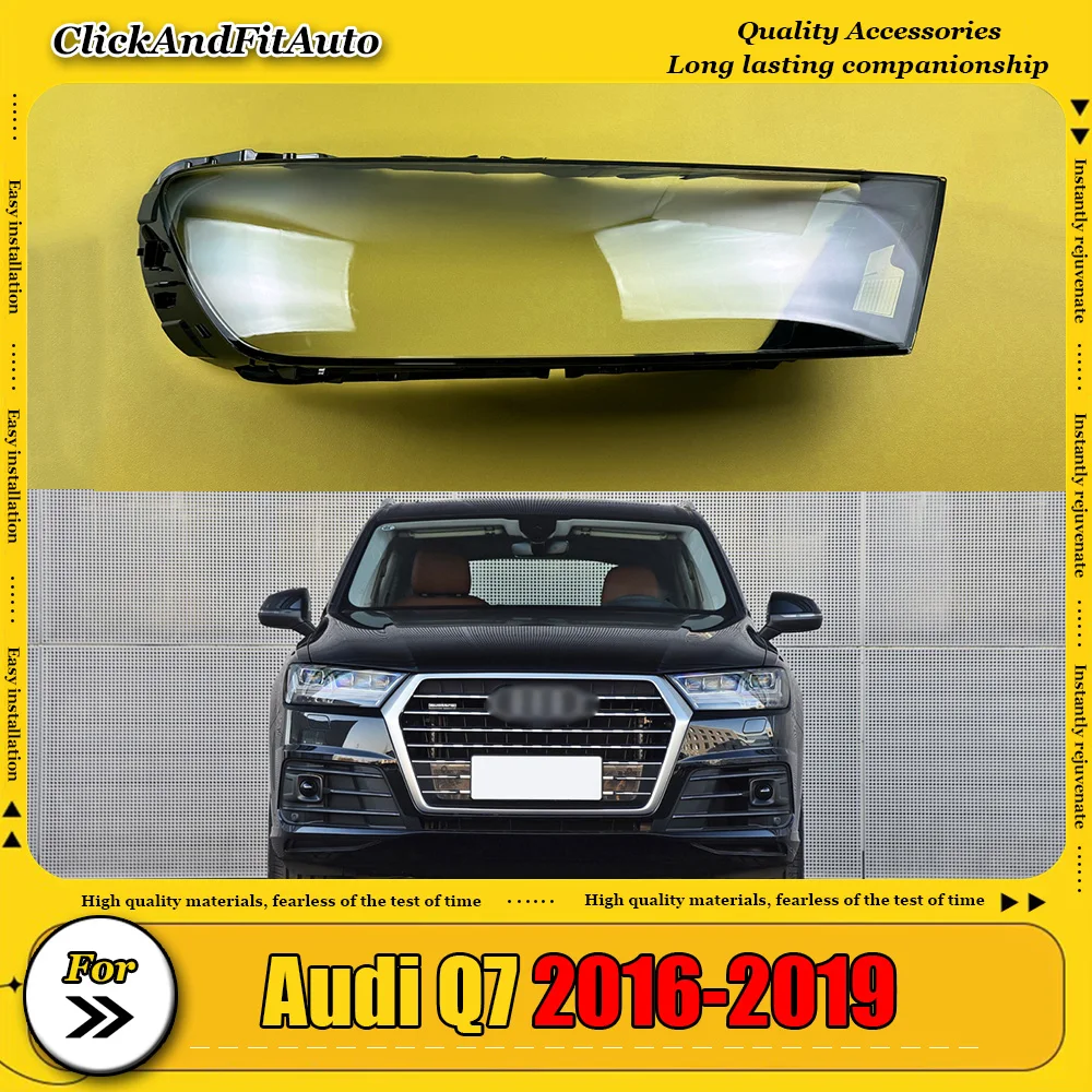 

For Audi Q7 2016-2019 Headlight Cover Headlamp Lamp Shell Lampshade Transparent Shade Replace Original Lens Plexiglass