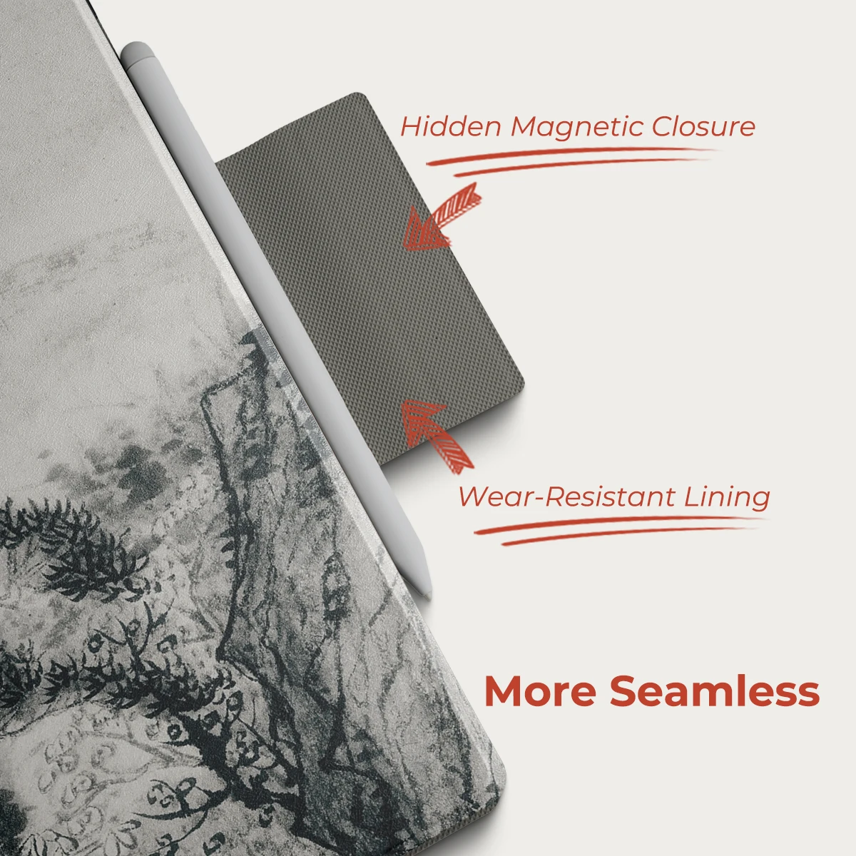 Twosheep Magnetische Hülle im chinesischen Stil, passend für Boox Go10.3 GenII Lumi Go 10.3 NoteX3pro T10C 10,3 Zoll Standgehäuseabdeckung – Detail 3