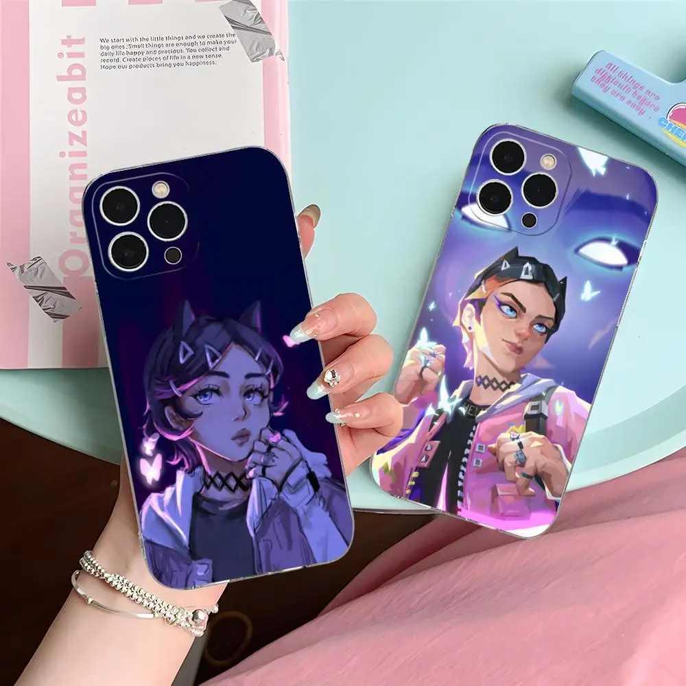 

Чехол для мобильного телефона Valorant Clove для iPhone 16, 15, 14, 13, 12, 11 X XR XS 8 6 Pro Max Plus, мини-прозрачный цветной защитный чехол, роскошный