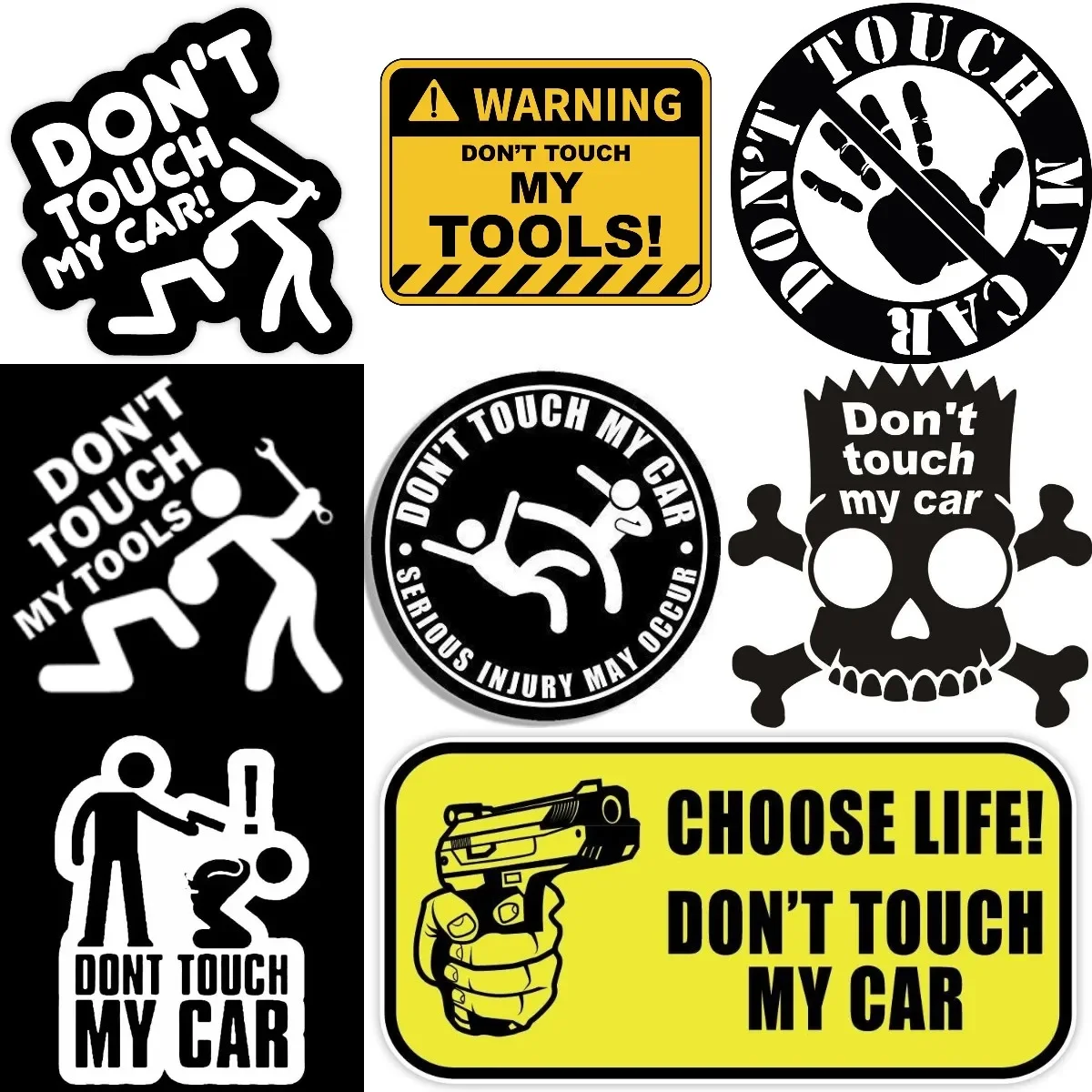 

Don't Touch My Car Warning Stickers Bicycle Van Motorcycle Camper Truck Car Window Bumper Door Decal Accessories Customizable