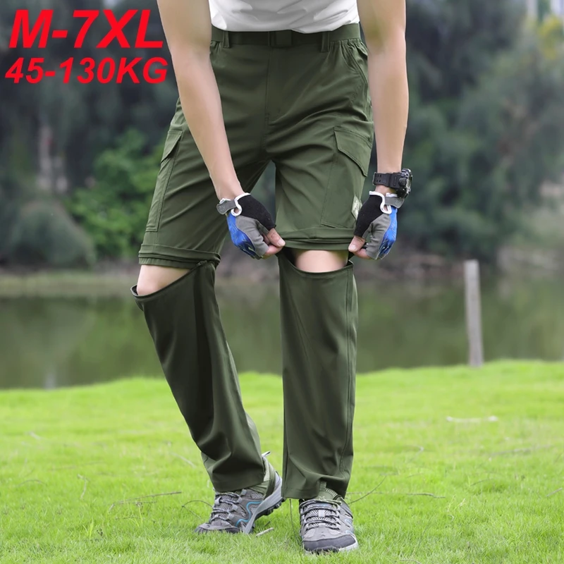 

Summer 2 In 1 Men's Ice Silk Cooling Pants Lightweight Nylon Spandex Stretch Quick Dry Trousers Loose Fit Straight Casual Pants
