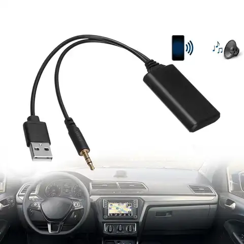 범용 차량용 블루투스 모듈 어댑터, 무선 라디오 스테레오 AUX-IN, Aux 케이블 어댑터, USB 3.5mm 잭 플러그, 12V