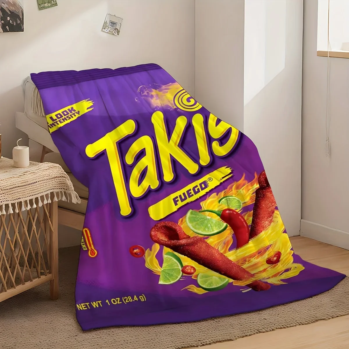 Vibrant Takis Chili Printed Soft Flannel Throw Blanket  Ultra Cozy for Bed Sofa Travel  Ideal Birthday Gift