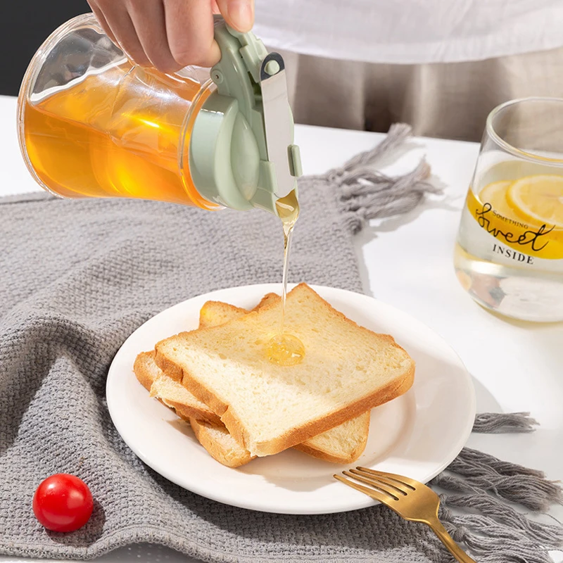 Press-Type Honey Jar Oil Syrup Storage Kettle Suitable for Juice Honeybee Kitchen Liquid Pot Container Kitchen Storage Supplies