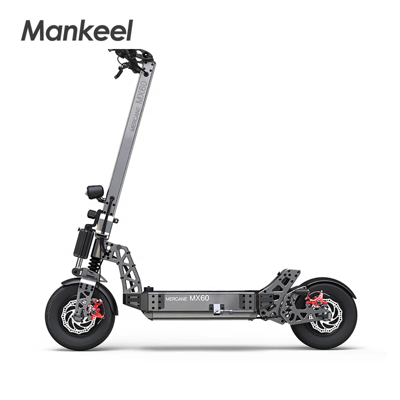 

Mercane MX60 11-дюймовый съемный электрический скутер мощностью 2400 Вт, двойной тормозной двойной мотор, широкий колесный скутер 10/20 Ач с 60 км/ч