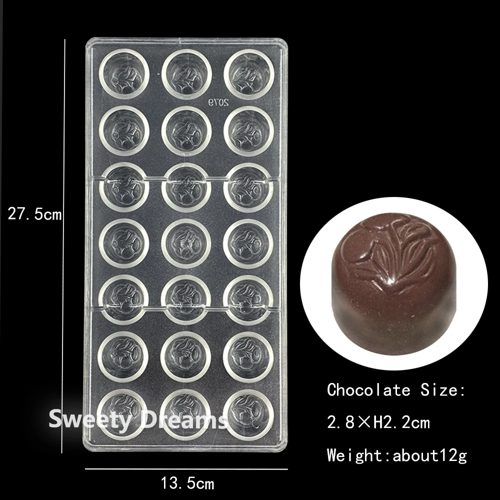 Flower Shapes Polycarbonate Chocolate Mold Cake BonBon Candy Mould Form Bakery Baking Mold Pastry Sweets Bakeware Tools