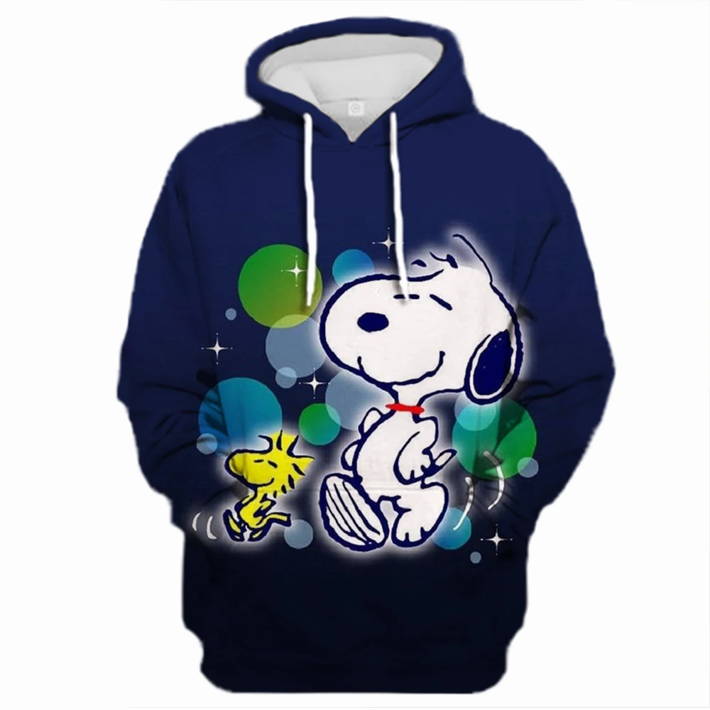 Autumn Winter Commuter Women Casual Snoopy cartoon print Round Neck Pullover Loose Long Sleeve Hoodie Women\'s Top