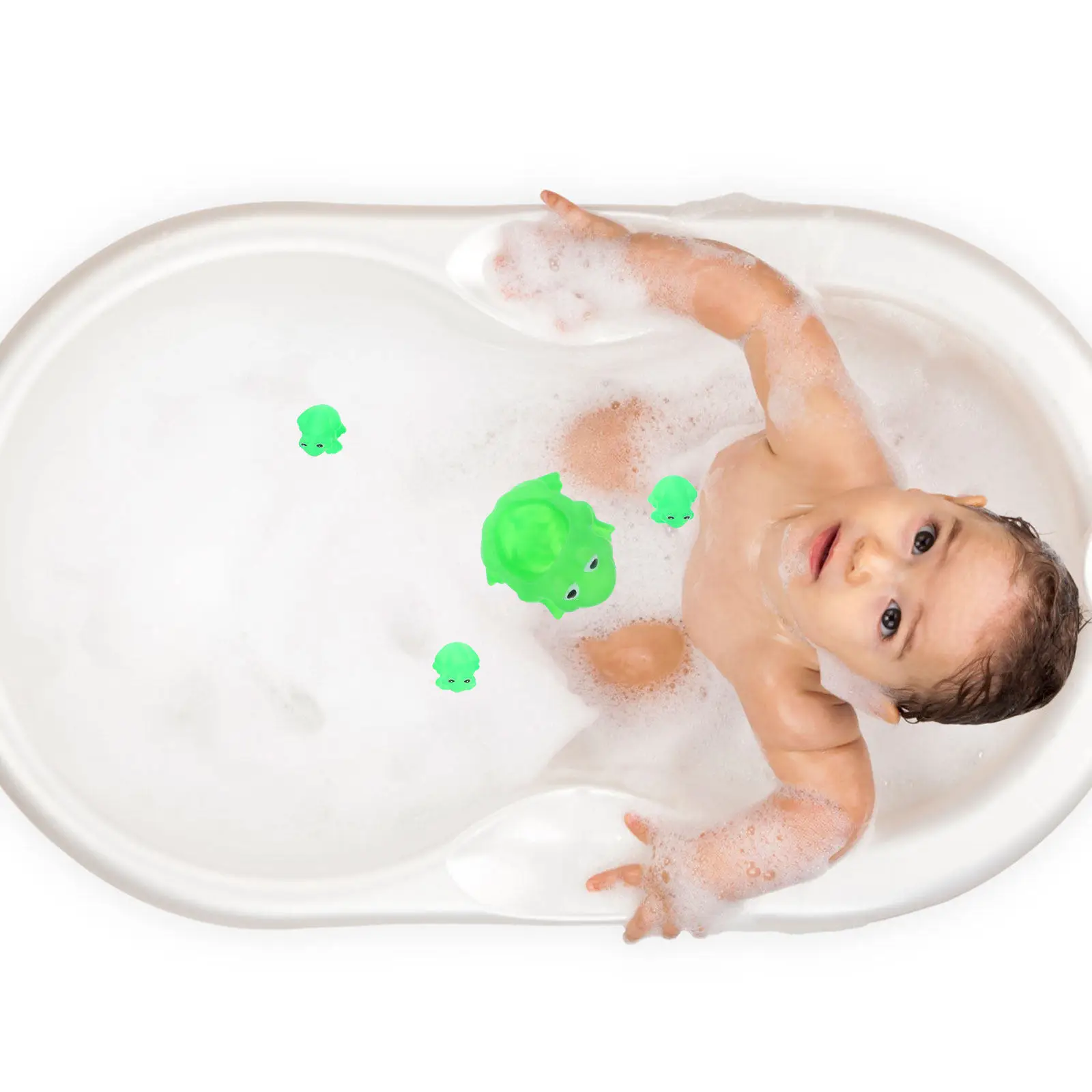 

Набор из 4 мягких гибких игрушек-лягушек для ванной: веселые игры в воде для детей, подарок на душ для малышей, развлечение для плавания