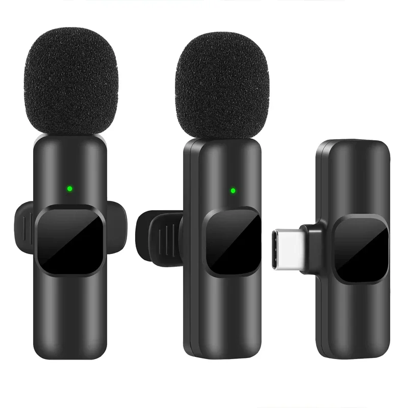 Microfone sem fio Lavalier para iPhone e Android, Redução de Ruído Mic, Live Streaming, YouTube,