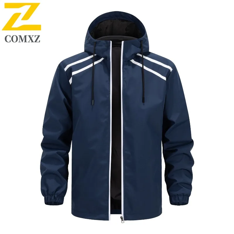 

Мужская повседневная спортивная куртка с капюшоном на открытом воздухе, свободная посадка, дышащая легкая уличная одежда на молнии, модное пальто, ветровка, осенний топ