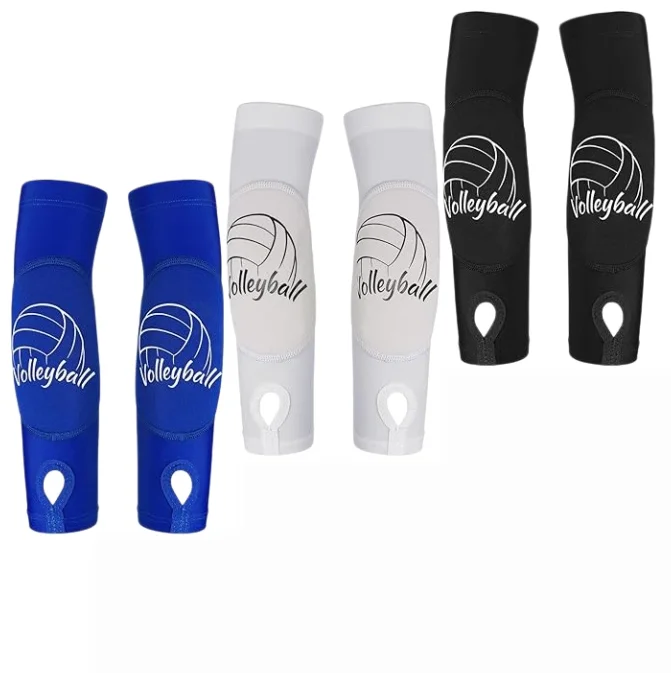 Upgraded Volleyball Arm Sleeves AntiSlip Elastic Breathable Thick‑Padding Forearm Guards with Thumb‑Hole for Teen‑Adult Training