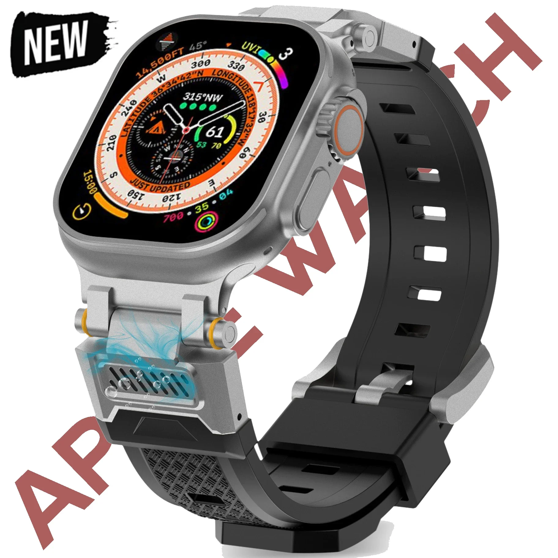 

Aroma Strap for Apple Watch Ultra 2 Band 49mm 46mm 45mm 44mm 42mm Metal Adapter Sport Bracelet IWatch Series 10 SE 9 8 7 6 5 4