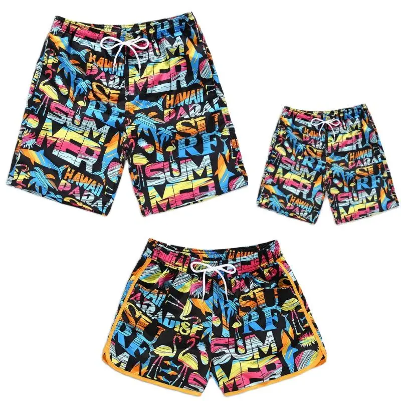 Family Matching Clothes Summer Boy Shorts Beach Swimming Shorts Fast Dry Baby Boys Shorts Pants Swimwear Trunk Plus Size Mom Dad