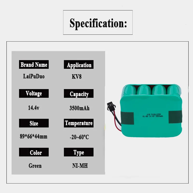 Перезаряжаемая батарея KV8 14,4 В Ni-MH SC 3500 мАч для пылесоса XR210 XR510 XR210A XR210B XR510B XR510C