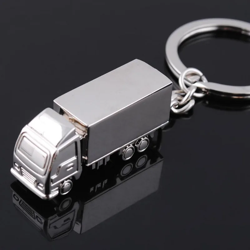 Creative 3d Truck Keychain New Metal Mini Car Keyring Shape Pendant