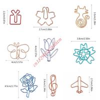 72XA 10Pcs Creative Paper Clips Metal Paper Clip Small Book Marker Clip Decorative Paper File Clips for File Paper Photo