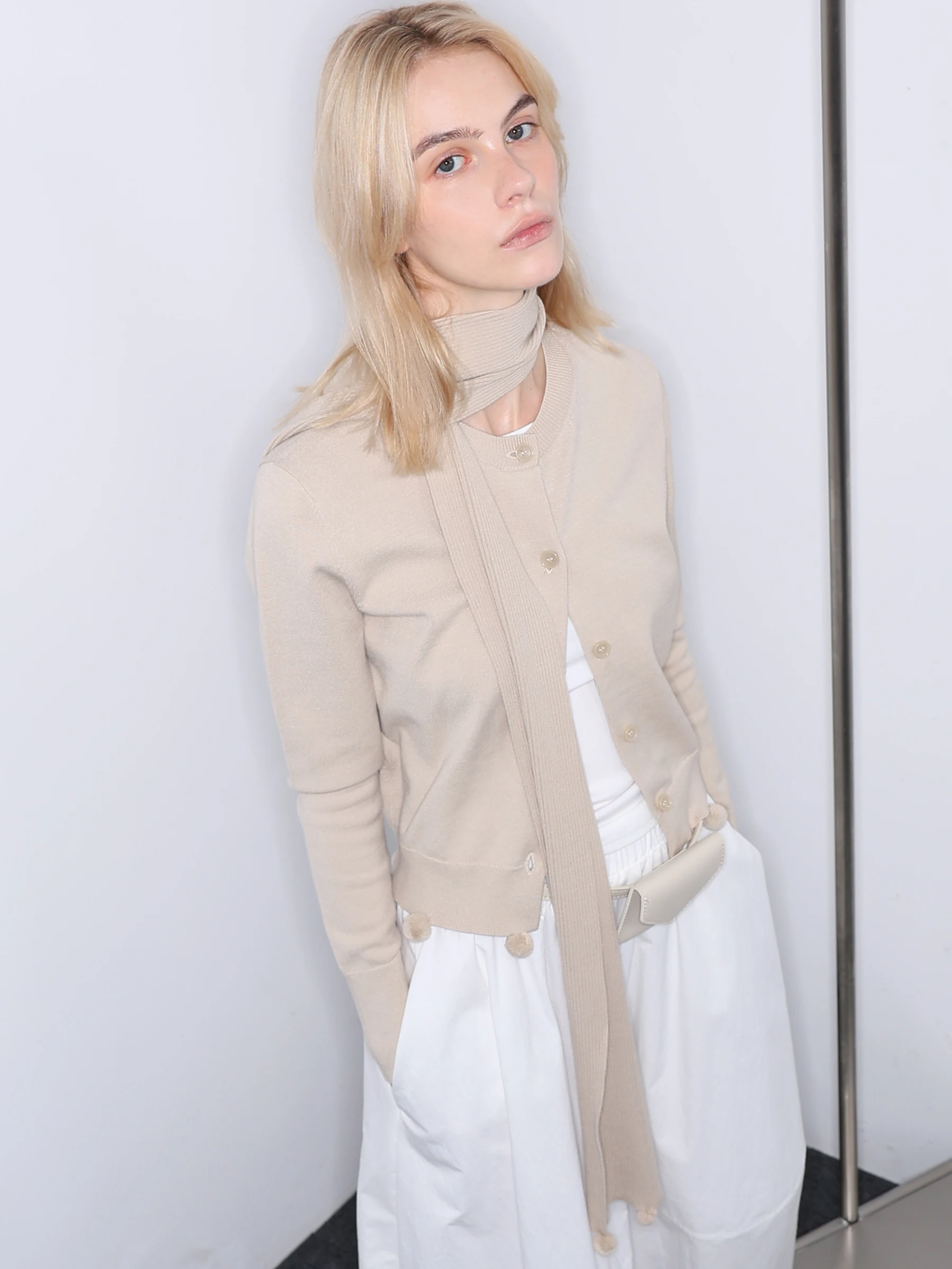 

Комплект из двух предметов: вязаный свитер и кардиган JDE Korean Sle для женщин, облегающий базовый слой, повседневный, удобный, нейлон