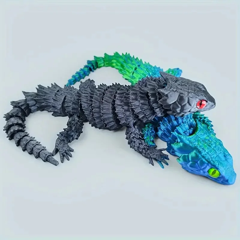 3D Printing Chameleon Ornament (2025 New): Gradient Color Crawling Lizard Model – Creative Decor for Desk, Shelf & Home Accent