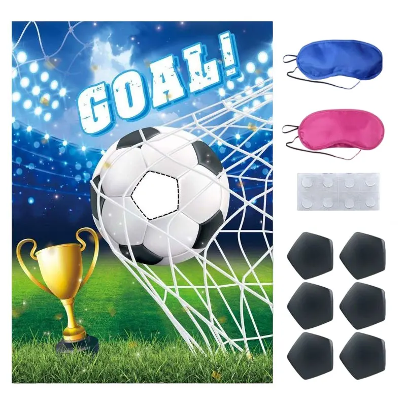 Fußball-Geburtstagsparty-Dekorationen Fußball-Tischgeschirr Teller Becher Tischdecke Ballons Hintergrund-Banner Geschenktüten Jungen-Partyzubehör – Detail 23