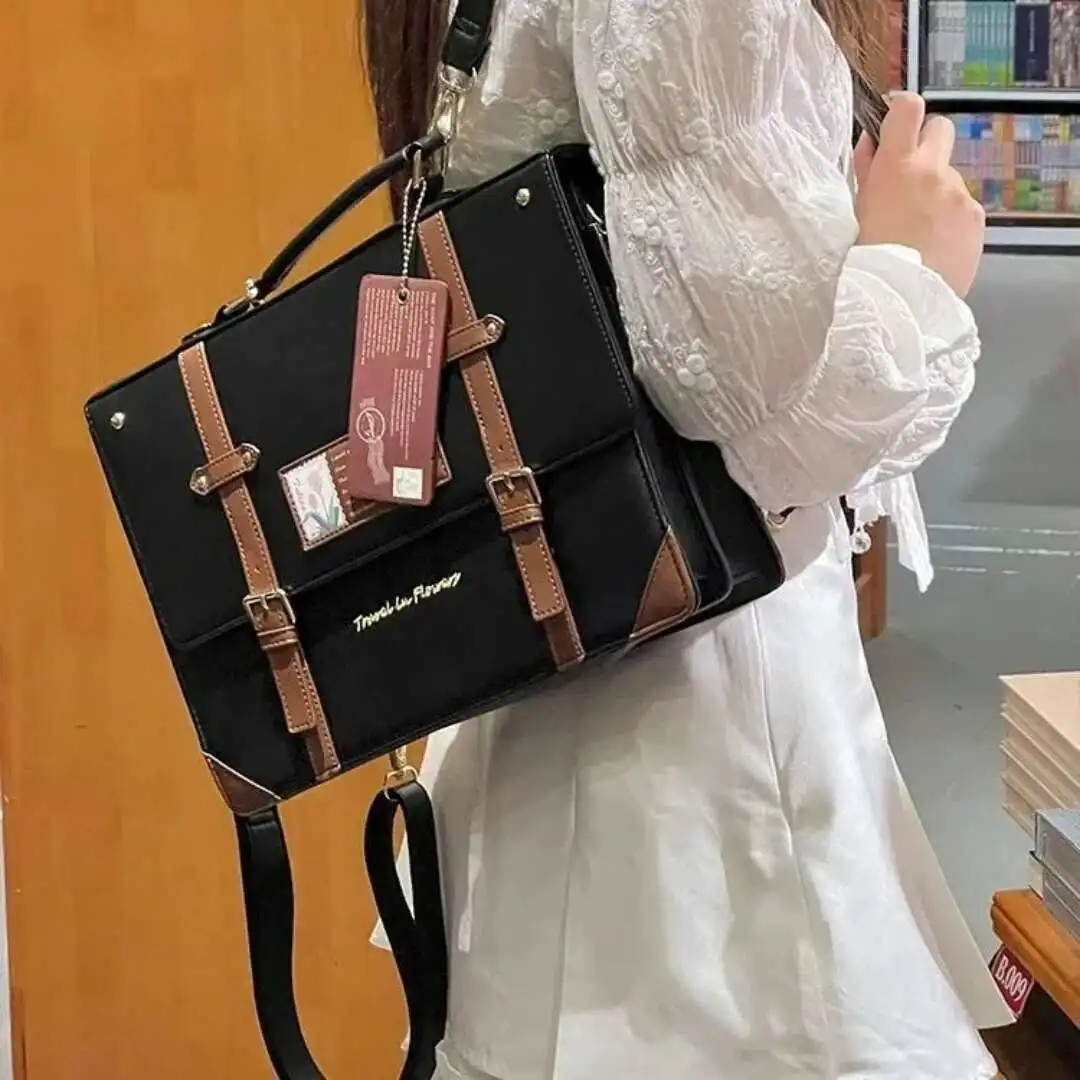 Y2K Preppy Style Large Capacity Ita Backpack Lolita Girl Transparent Crossbody Bag Fashion DIY Display Shoulder Bag Cute Handbag