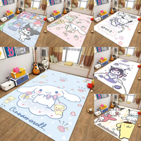 MINISO Kawaii Sanrio Member Carpet for Living Room Decor Girl's Bedroom Bedside Soft Rug Leisure Sofa Area Floor Mat Fan Gift