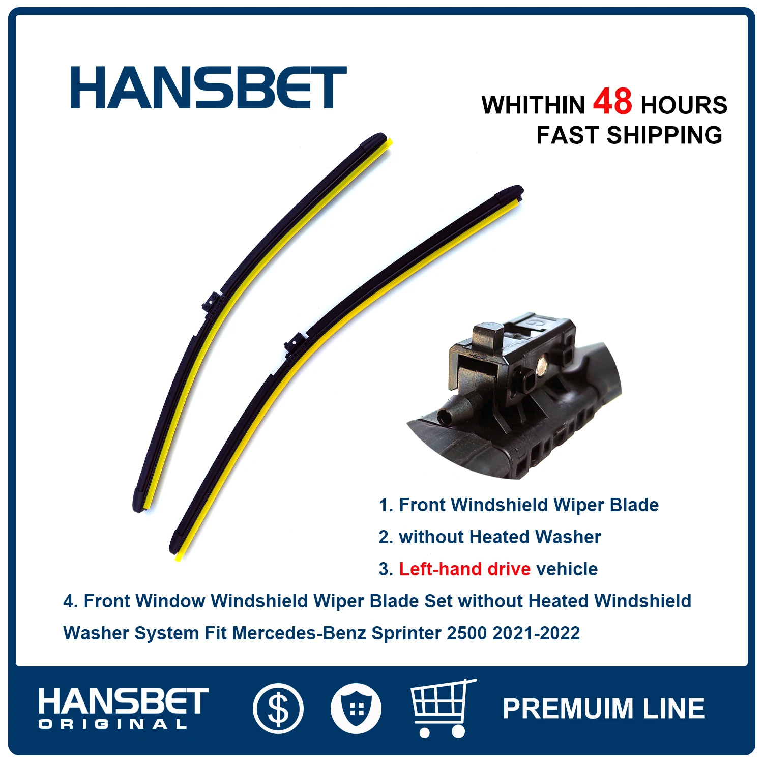 

Комплект щеток стеклоочистителя переднего стекла без системы омывателя лобового стекла с подогревом, подходит для Mercedes Sprinter 1500 2500 3500 2019-2023