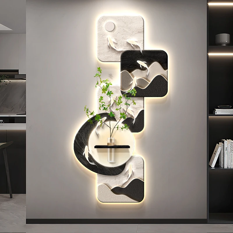 #Fish And Bird Decorative Wall Lamp 2025 New Style Corridor Corridor Facing Door Entrance Hanging