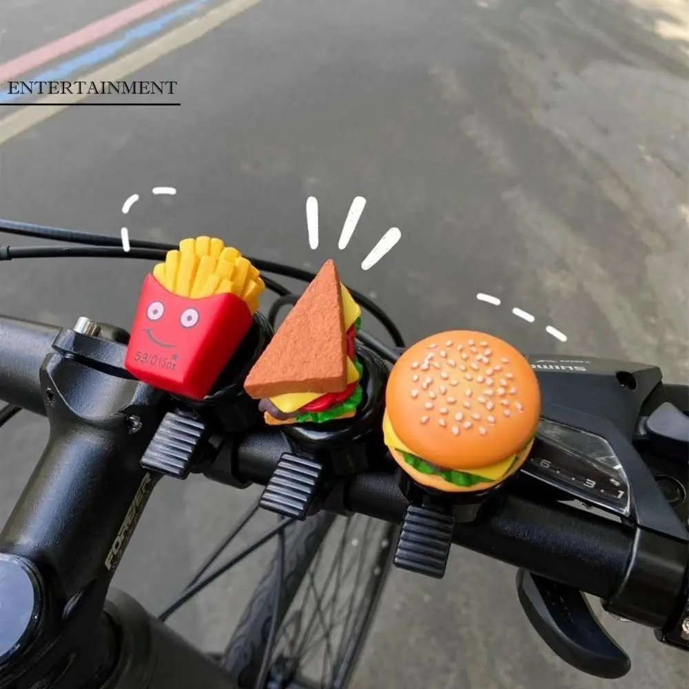 

Hamburg Cartoon Bicycle Bell French Fries Loud Bicycle Horn Cartoon Sandwich Bike Scooter Bell Bike Handlebar