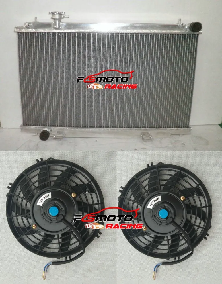 Aluminum Radiator+Fans For Nissan Fairlady Z 350Z Z33 VQ35DE V6 3.5 L 2003 2004 2005 2006 03 04 05 06 Manual