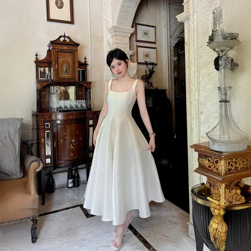 Abito da donna di lusso monospalla a sirena, lunghezza media, elegante, sexy, chic, a coda di pesce, per primavera, estate, autunno, inverno, nuovo, casual