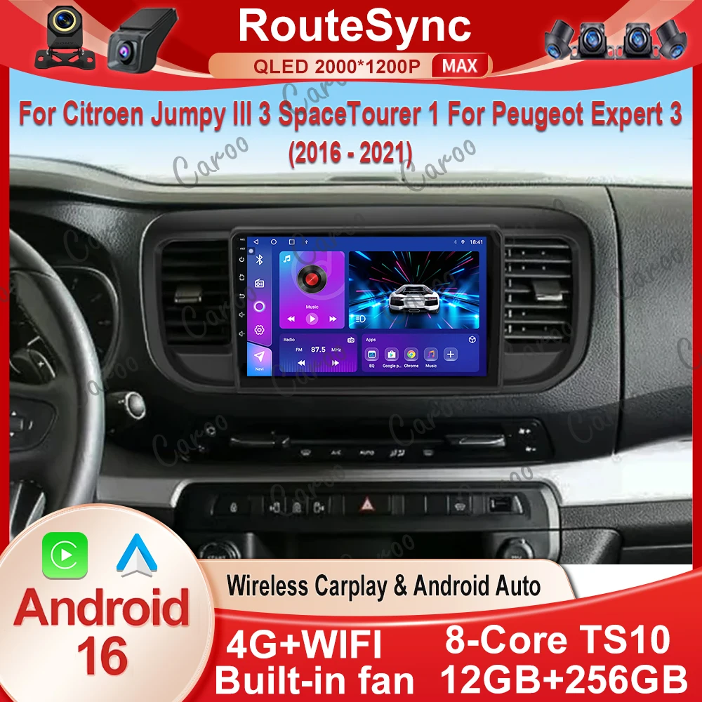 Car Radio Android 16 Carplay For Citroen Jumpy III 3 SpaceTourer 1 For Peugeot Expert 3 2016 2017 2018 - 2021 Multimedia Player