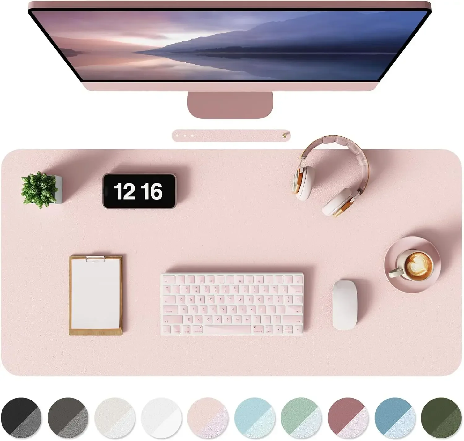 Non-Slip Desk Mat Waterproof Desk Pad Table Protector Large Mouse Pad Leather Writing Mat with Suede for Office /Home/Decor