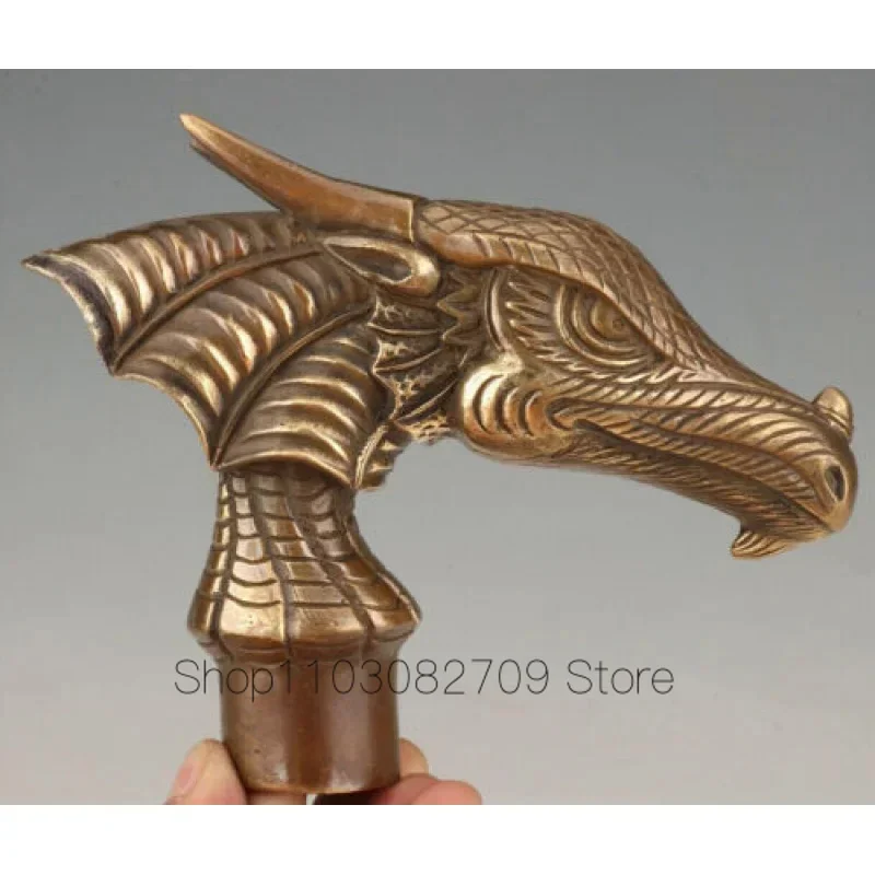 RETRO BRONZE DINOSAUR DRAGON CANE WALKING STICK HEAD HANDLE ACCESSORIES