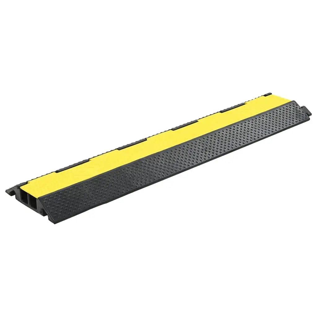 2-Channel Rubber Cable Protector Ramp - 101.5 cm Heavy-Duty Cable Cover