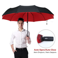 Windproof anti-UV Fully Double Layer Fully Automatic Resistant Umbrella 3 Folding Ribs Double Umbrella Travel Rain For Men Women