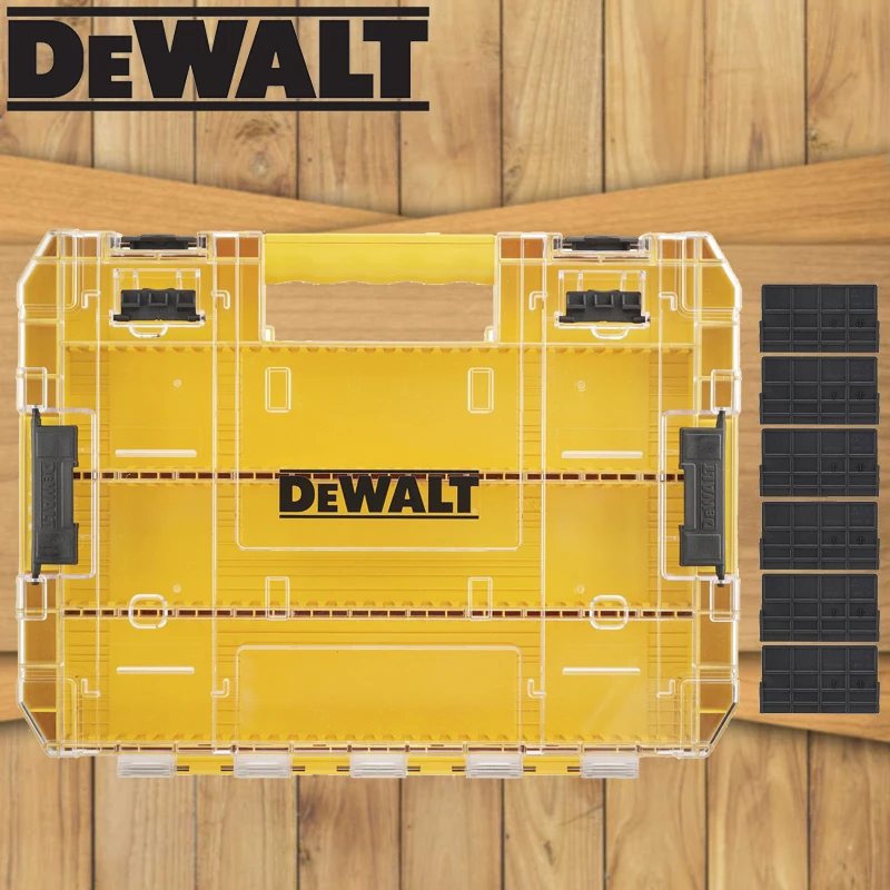 Dewalt-積み重ね可能なストレージツール,オリジナルの空のスラージケース,6つの仕切り,Tstakシステム,多機能ストレージ,取り外し可能な仕切り部品