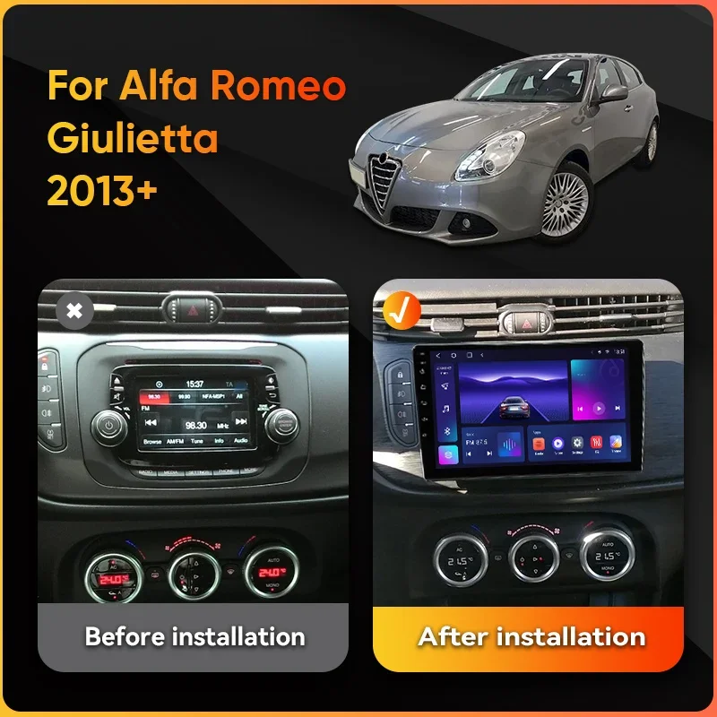 Android 12.0 Car Radio For Alfa Romeo Giulietta 940 2013 - 2023 Multimedia Video Player GPS Carplay Auto Navigation 4G WIFI QLED