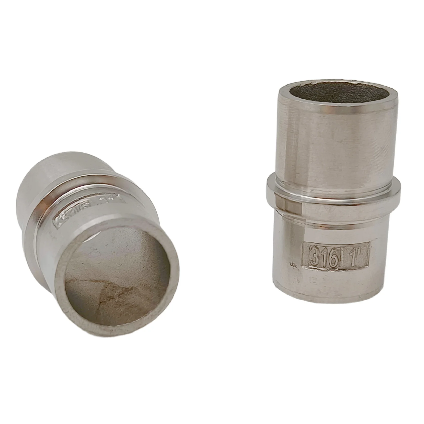 Conector de Tubo Reto em Aço Inoxidável para Corrimão de Escada, Polido com Espelho