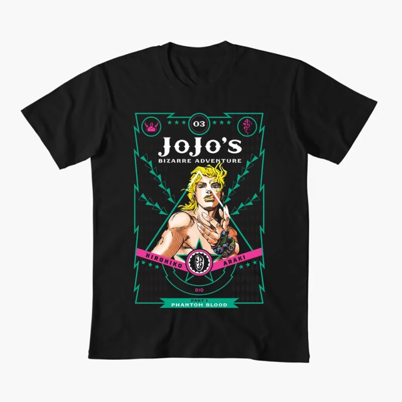 

0413 JoJo's Bizarre Adventure Anime Gift t shirt 100% cotton printed Graphic Clothes Y2K clothing Cartoon Tee All size Tops
