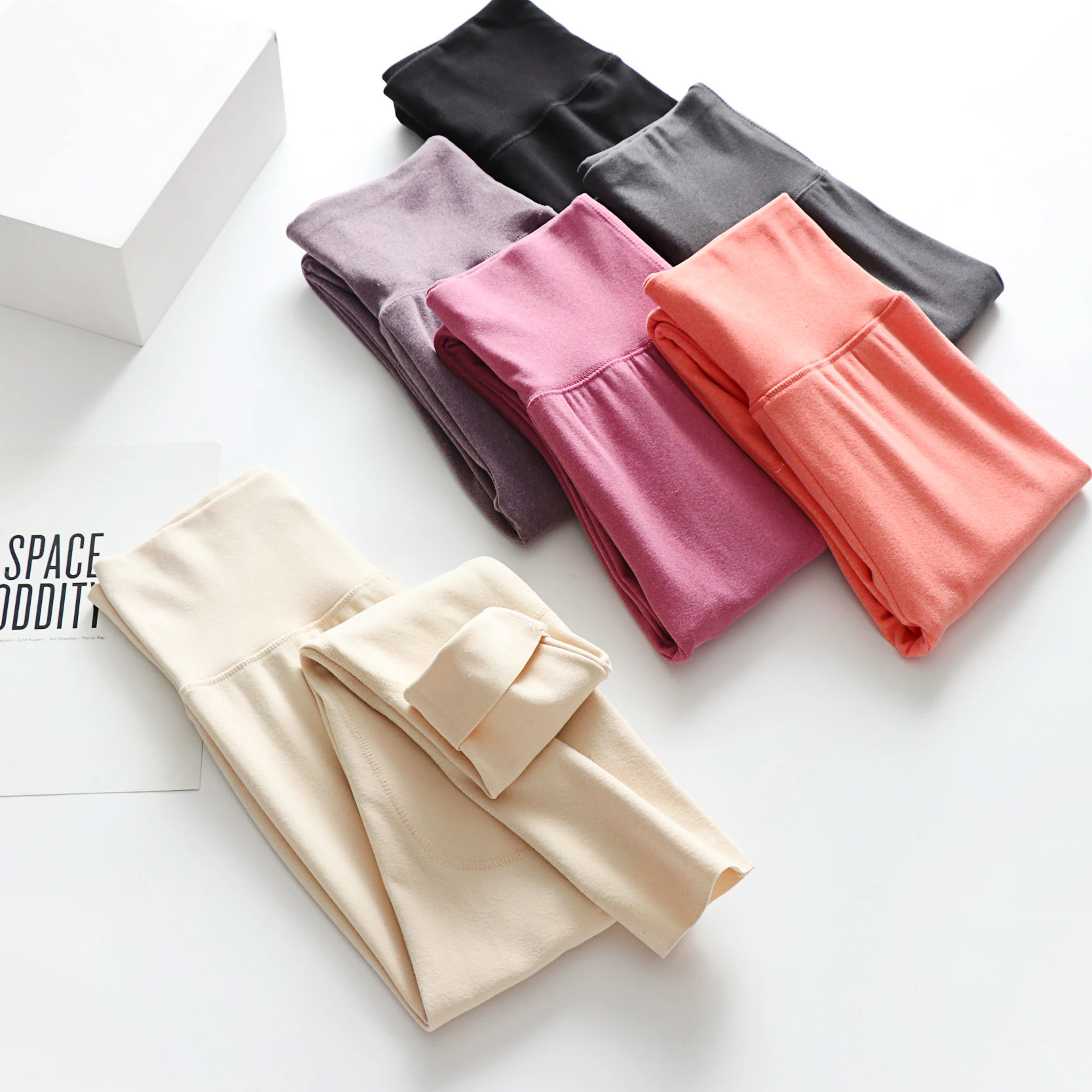 

Двусторонние термобрюки Fce с высокой талией, женская внутренняя одежда, теплые хлопковые осенние брюки на подкладке до колена с подкладкой