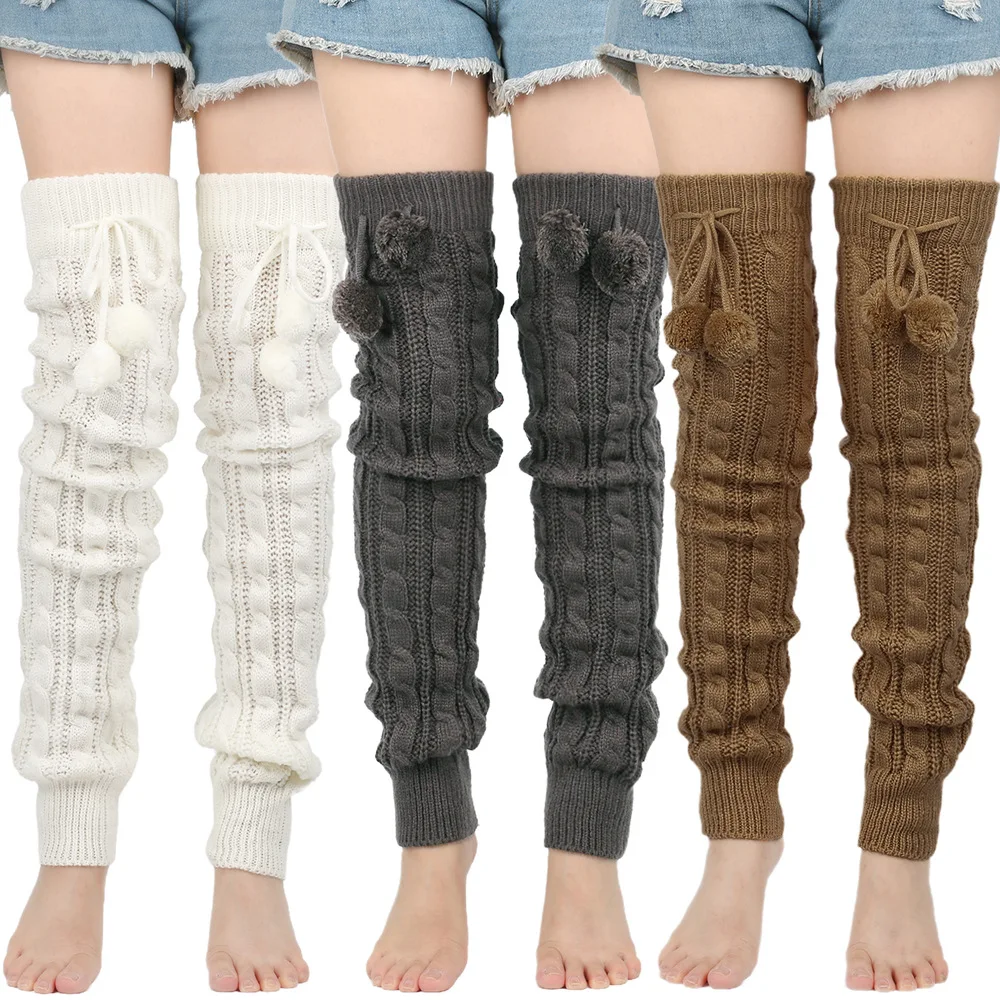 Fall Winter Leggings Socks For Women Knitted Acrylic Wool Warm Thickened Stacked Socks Adult Wool Warm Leggings Socks 2025 New