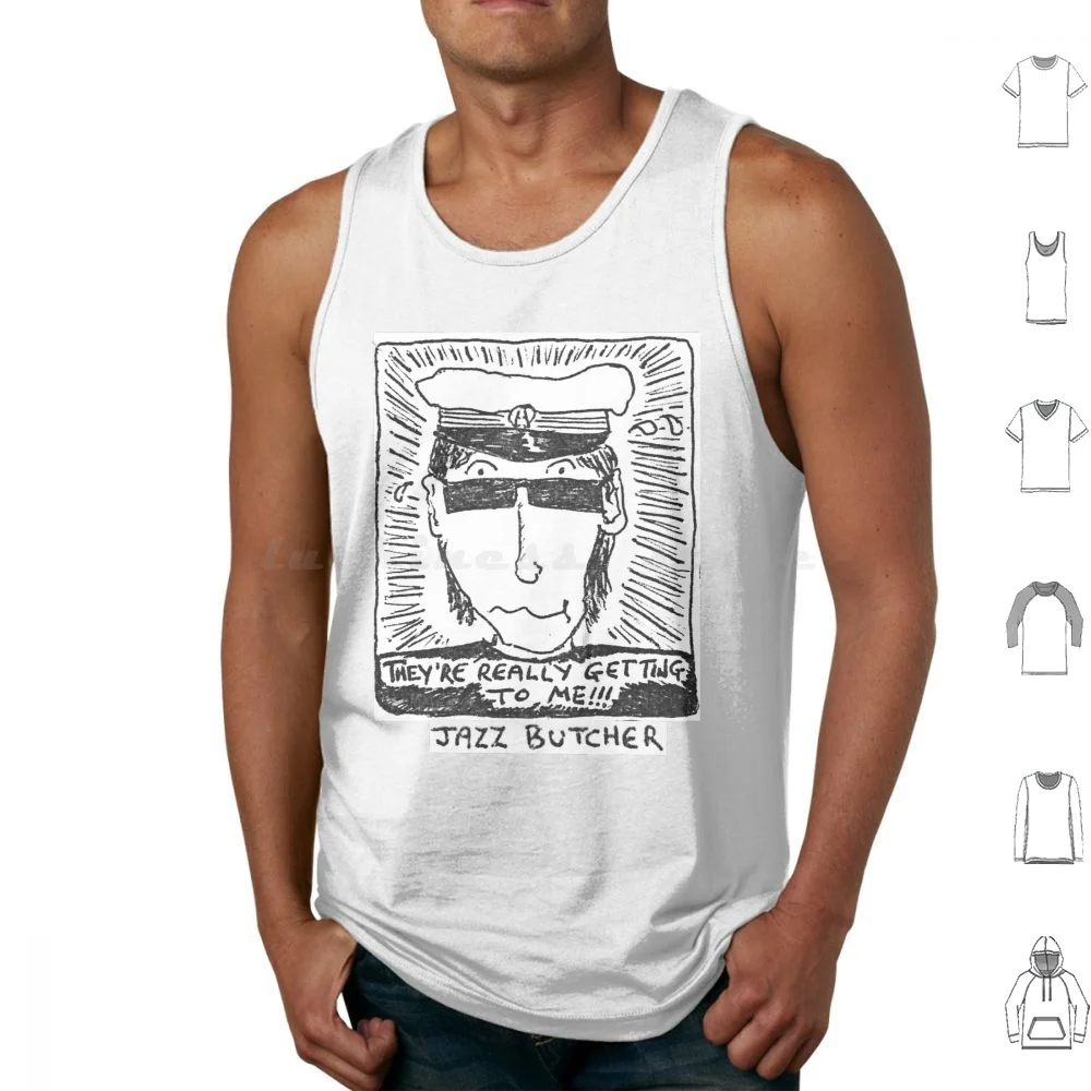 Jazz Butcher Red Pets Comic Tank Tops Print Cotton Jazz Butcher Pat Fish The Jazz Butcher Red Pets
