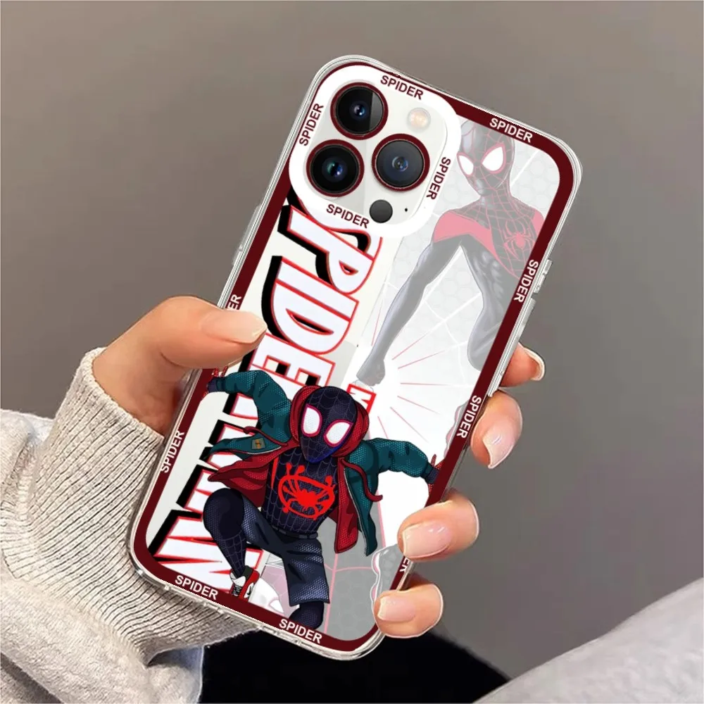 S-Spider-M-Man Phone Case For iPhone 11 12 Mini 13 14 15 Pro Max Transparent Shell