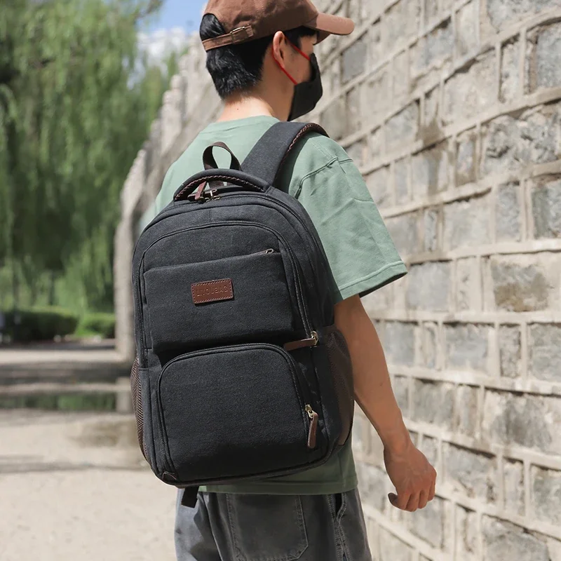 2025 Fashion Students Bags Simple Man Backpacks Male Schoolbags High Capacity With Fashionable Pockets Multi-Zipper For Working