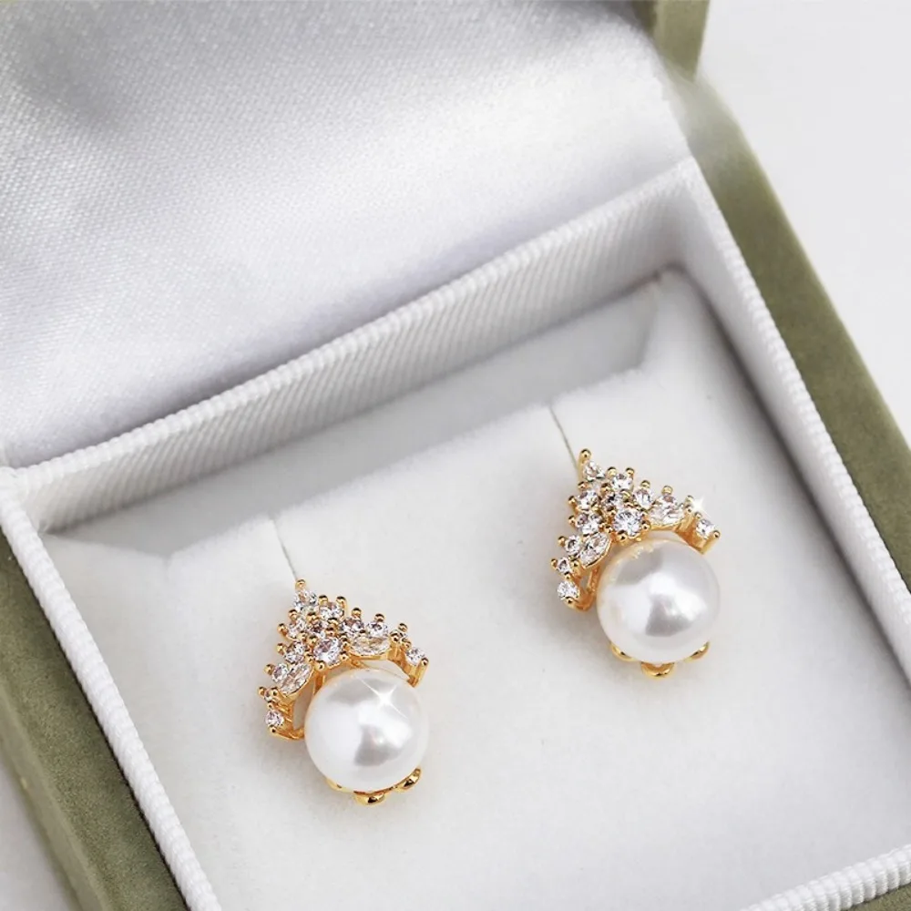 

10PCS S925 Sterling Silver Needle 18K Gold Wrapped Plated Brass Earring Settings Diy Jewelry Pearl Earrings Accessories
